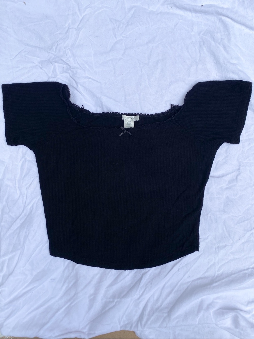 Coquette Lace Trim Square Neck Crop Top
